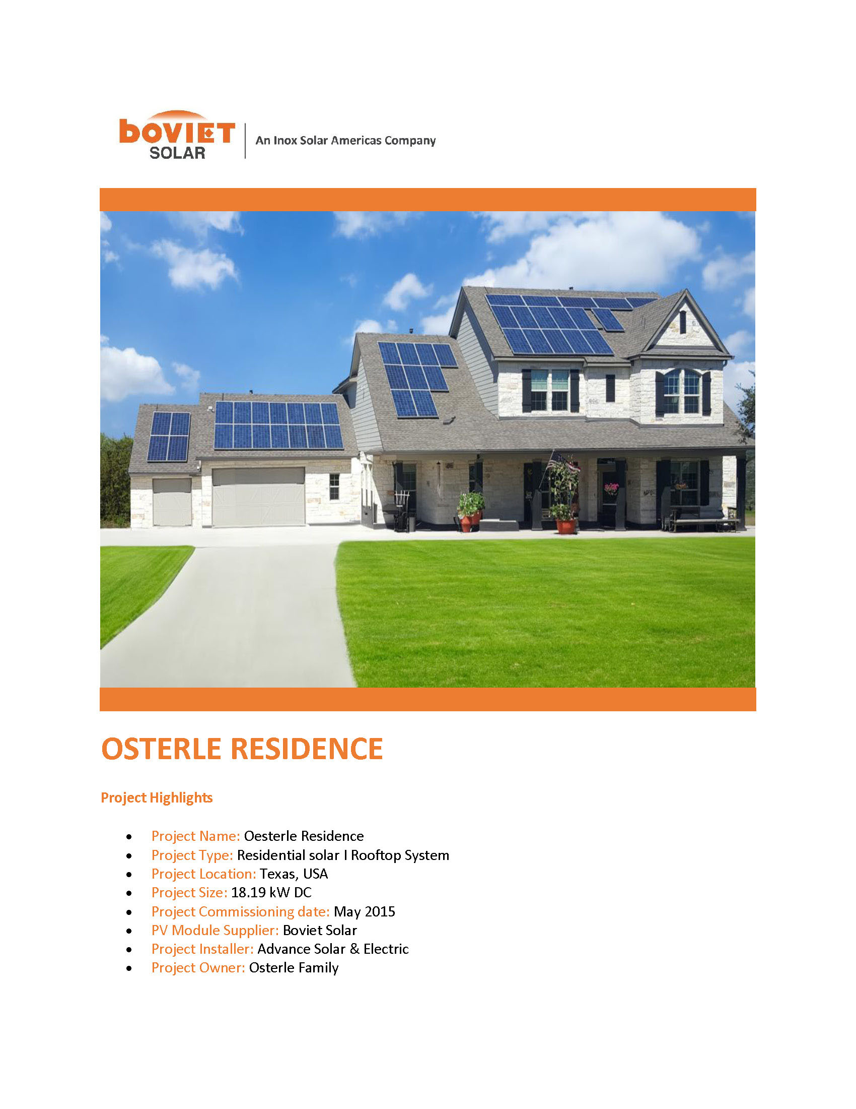 Boviet Solar Advance Solar Oesterly Residance Solar System Page 1
