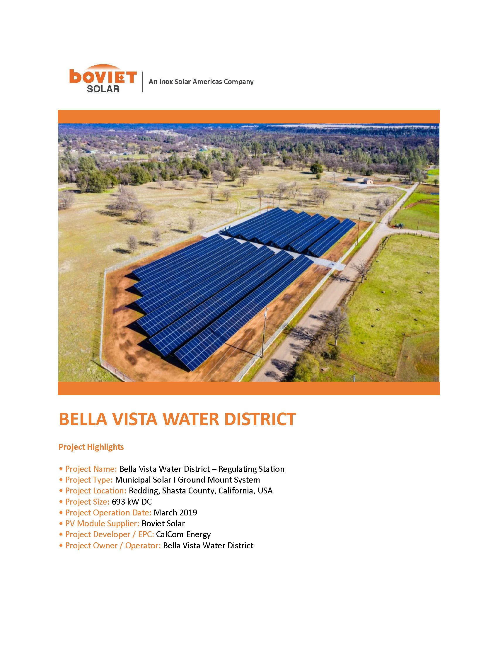 Boviet Solar Calcom Energy Bella Vista Water District Page 1