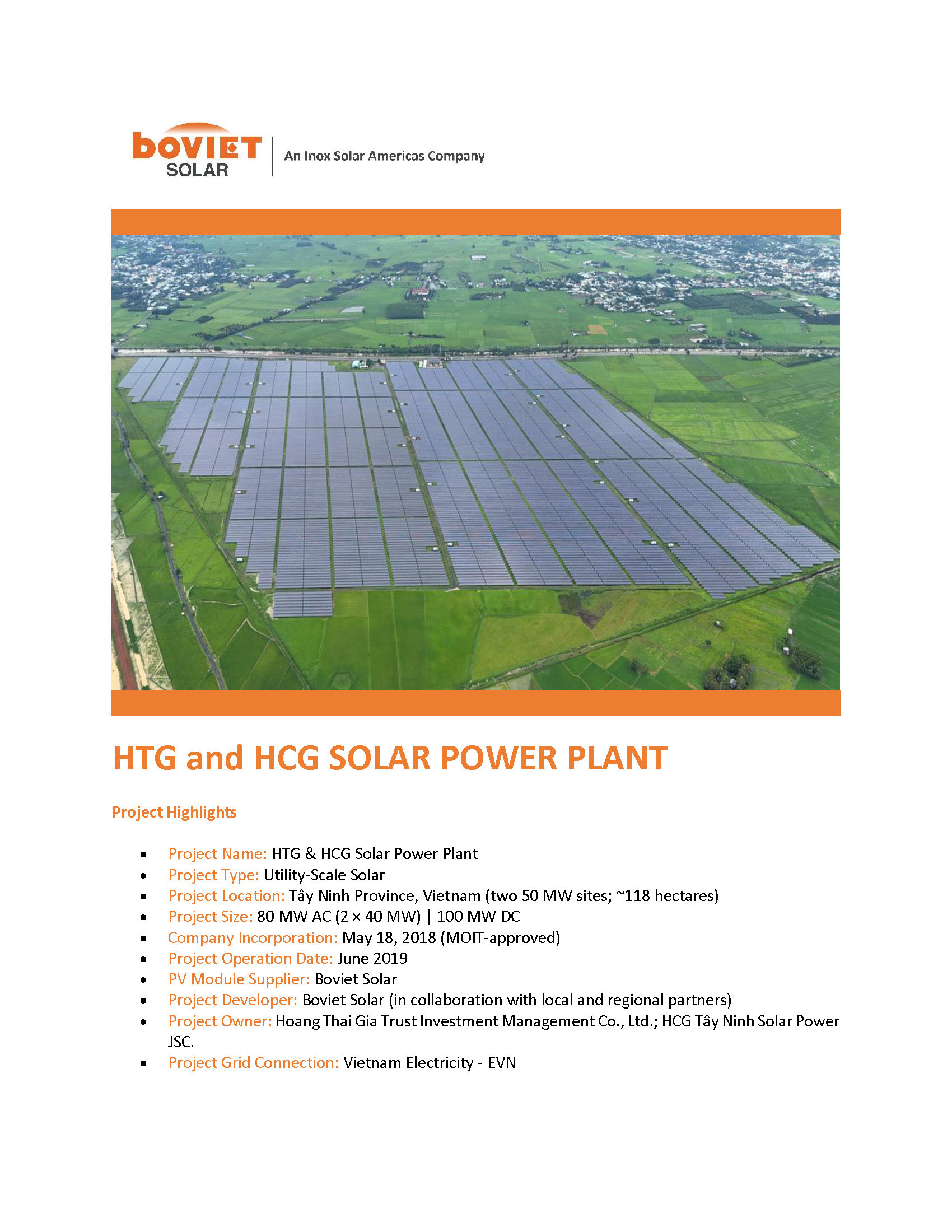 Boviet Solar Htg And Hcg Solar Power Plant Page 1