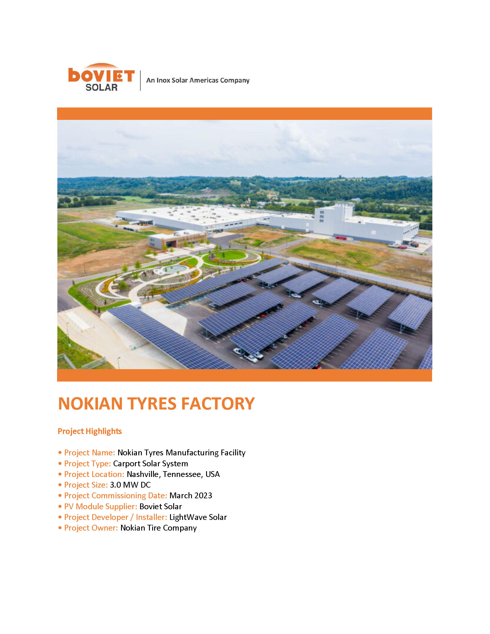 Boviet Solar Lightwave Solar Nokian Tyres Factory Solar System Page 1