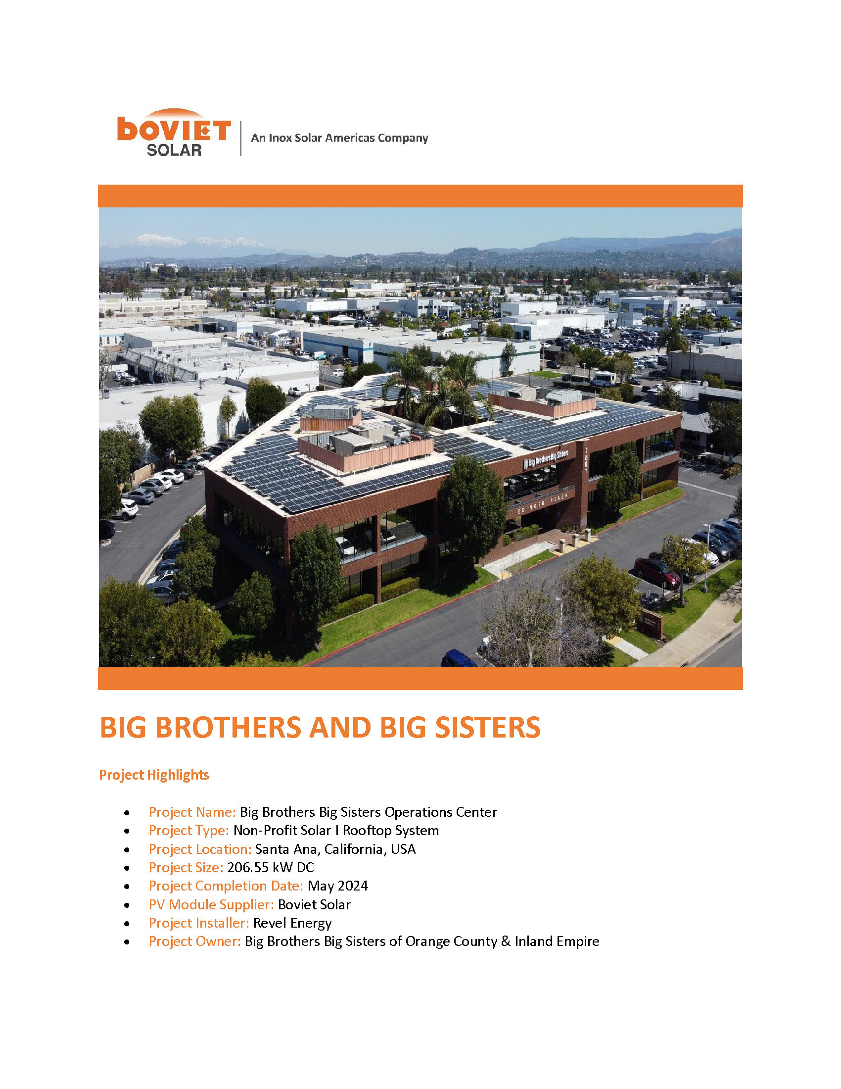 Boviet Solar Revel Energy Big Brothers And Big Sisters Solar System Page 1