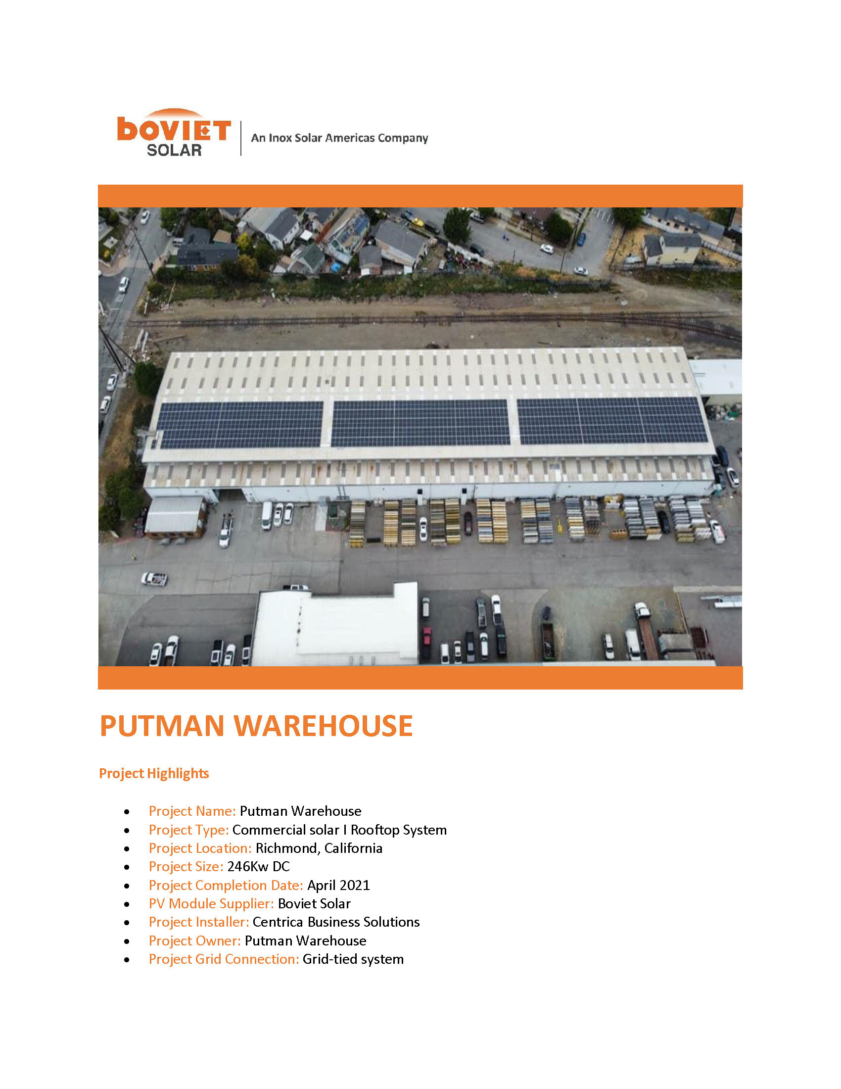 Centrica Solar Putman Warehouse Page 1