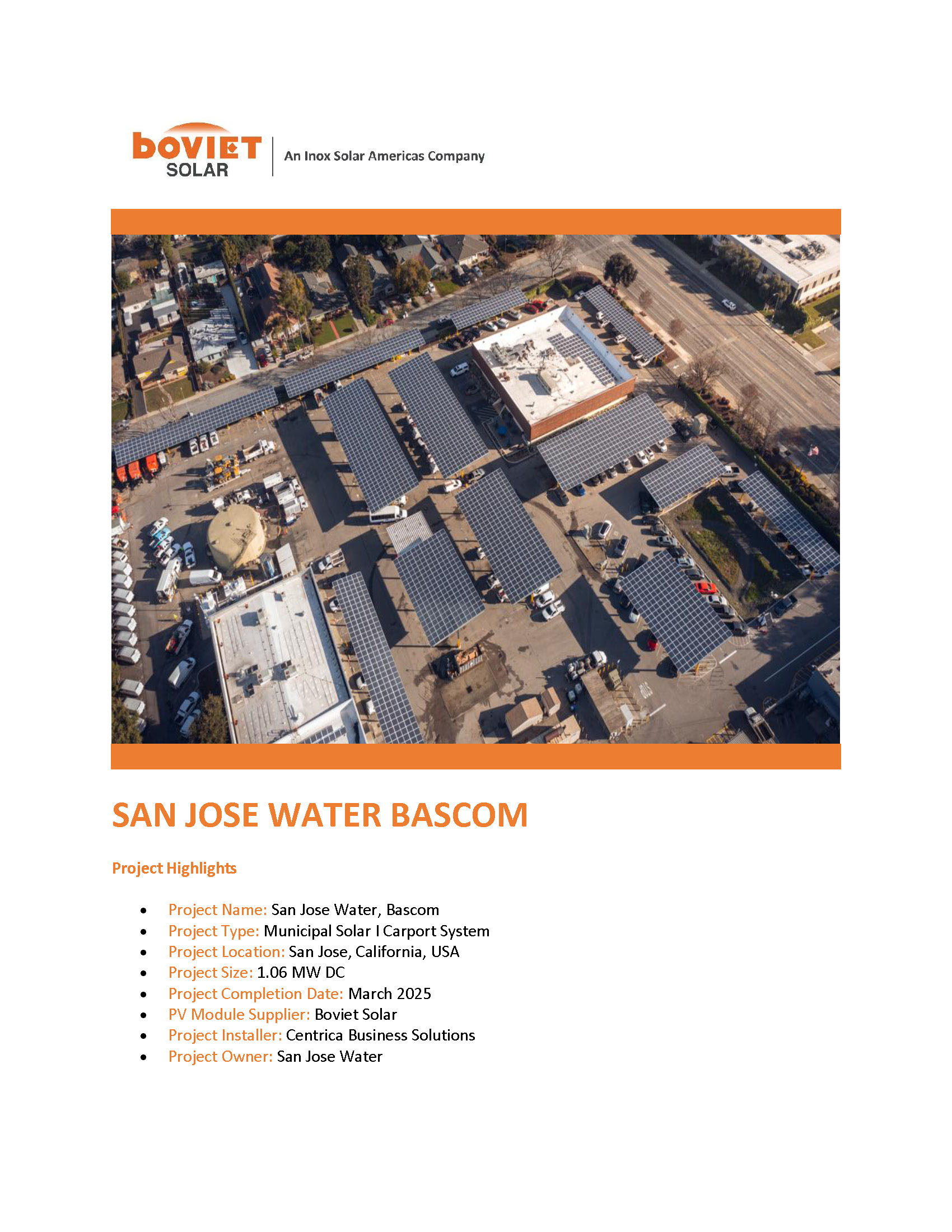 Centrica Solar San Jose Water Bascom Page 1