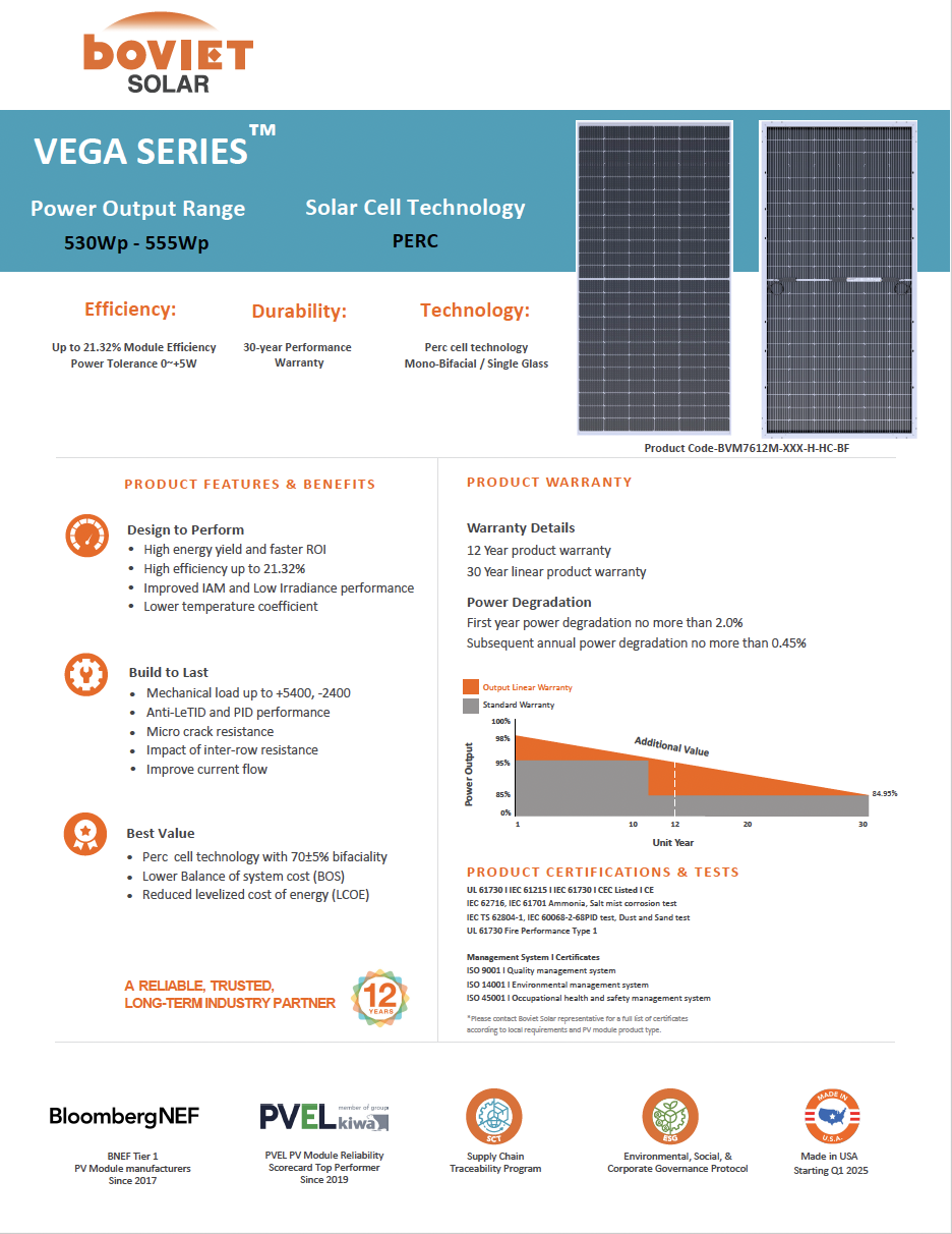 Datasheet Vega 530 555w Image