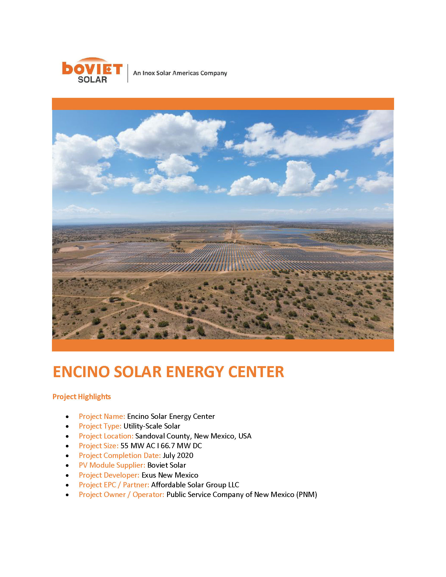 Exus Renewables Encino Solar Page 1