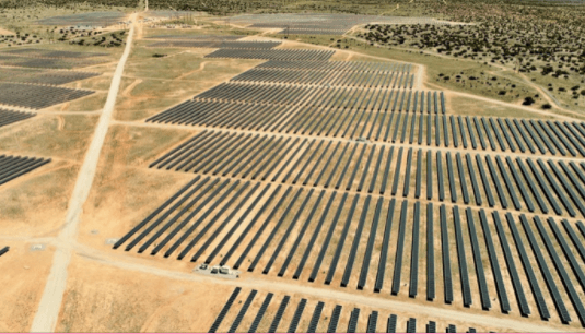 Solar panels with Boviet PV modules at the Pnm Encino Solar Power Plant