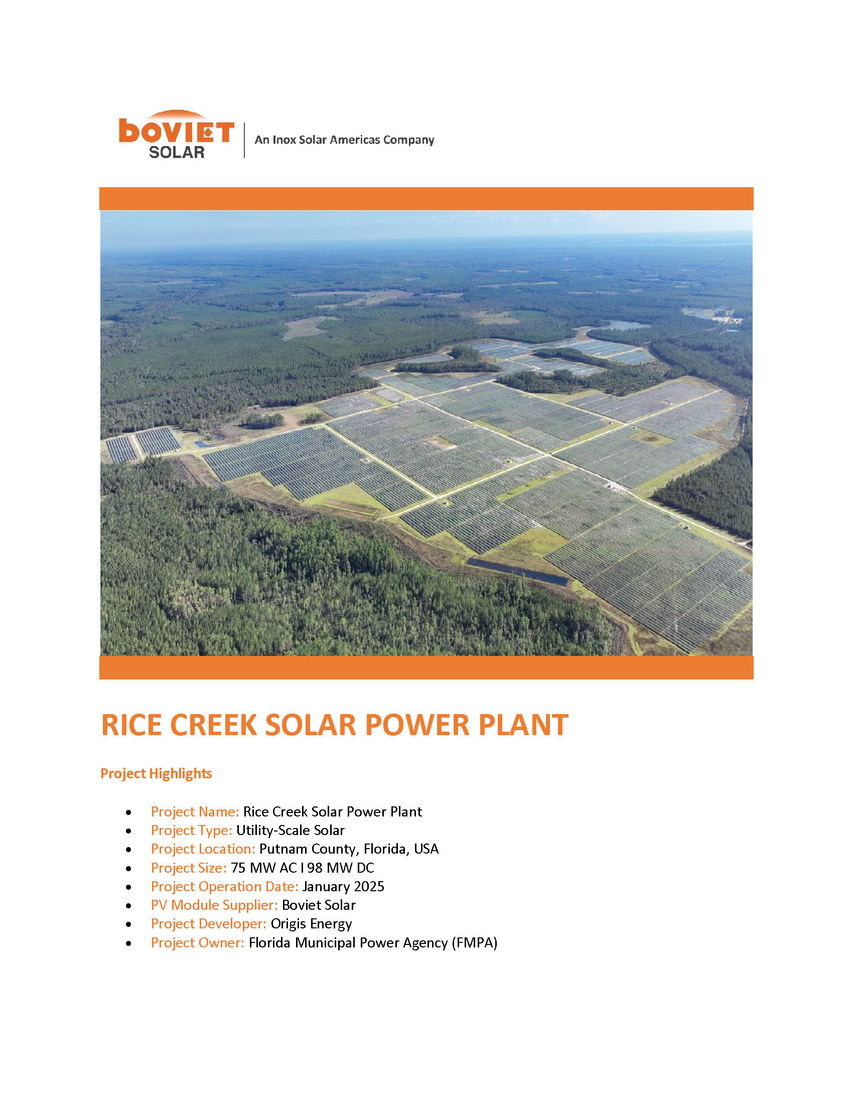 Rice Creek Solar Page 1