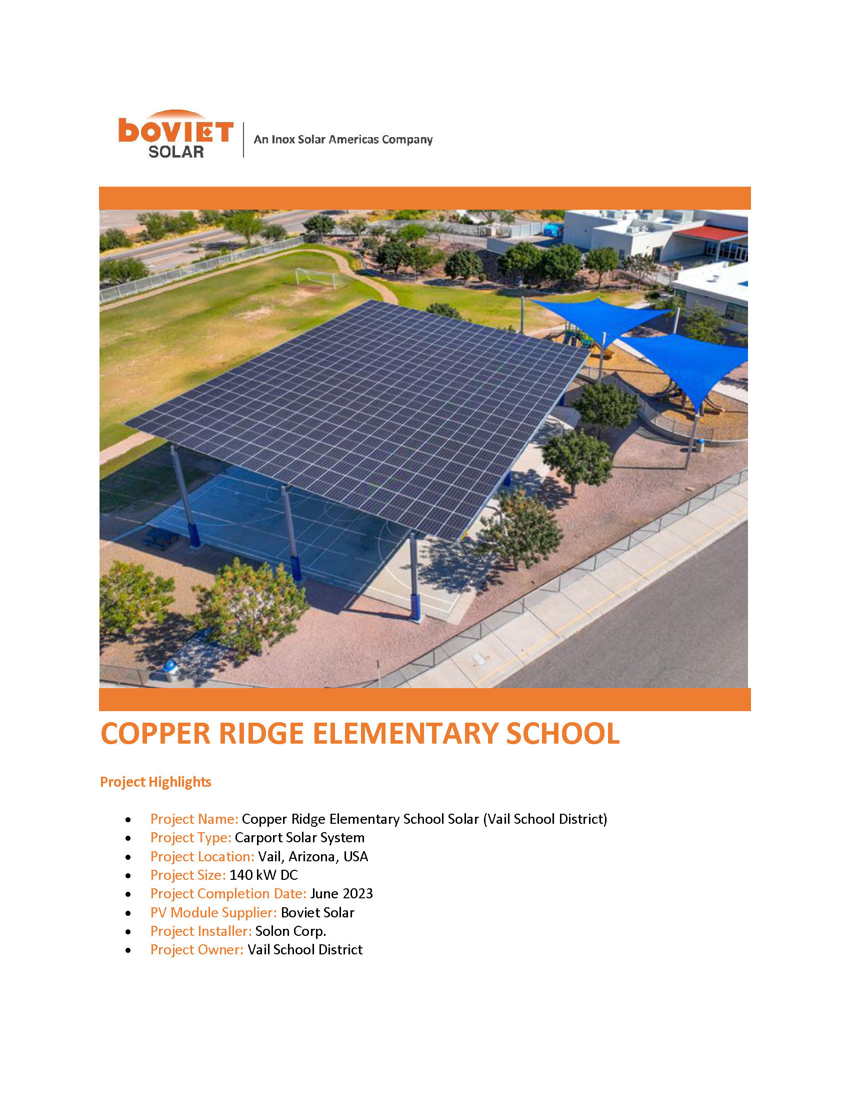 Solon Corp Copper Rich Elementary School Page 1