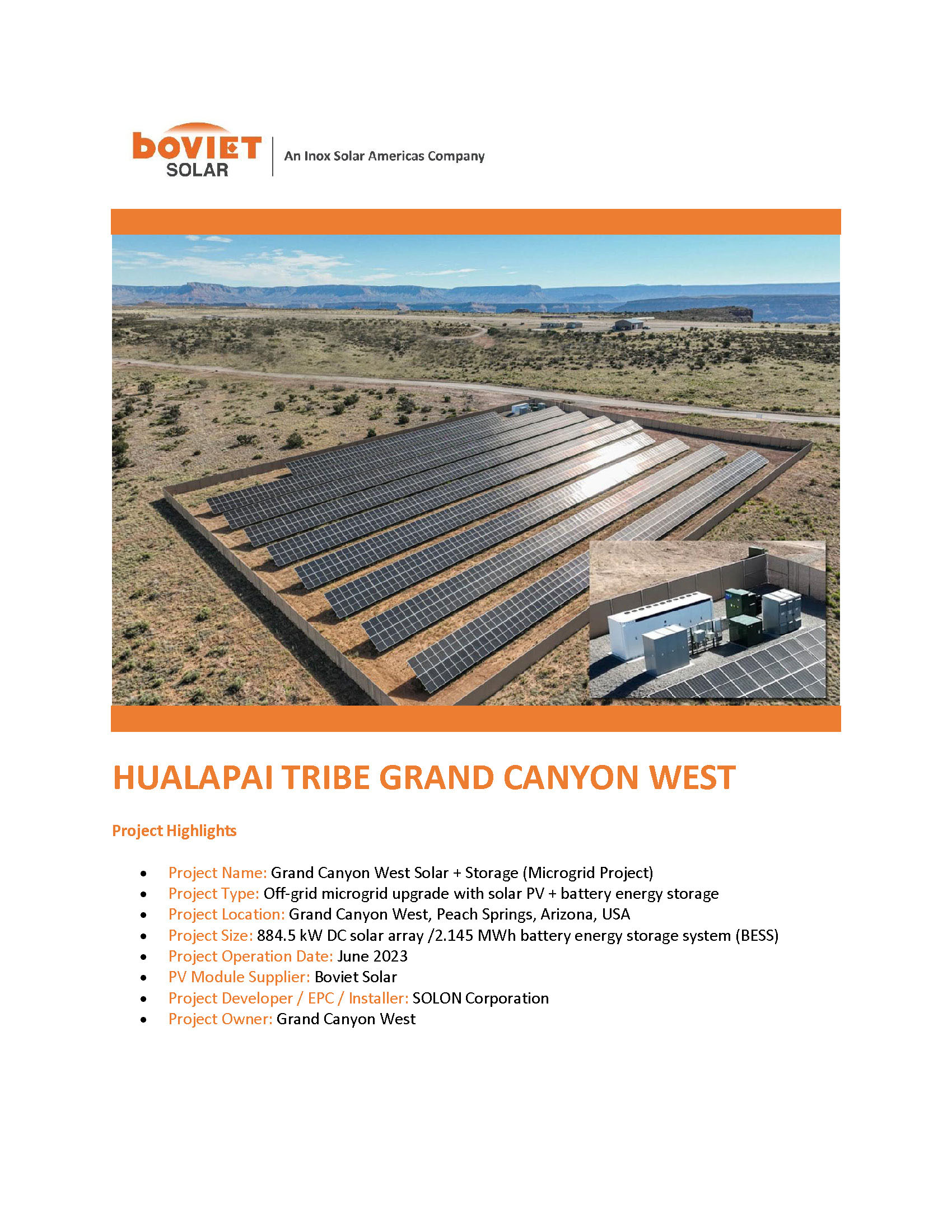Solon Corp Hualapai Grand Canyon Wesy Solar Page 1