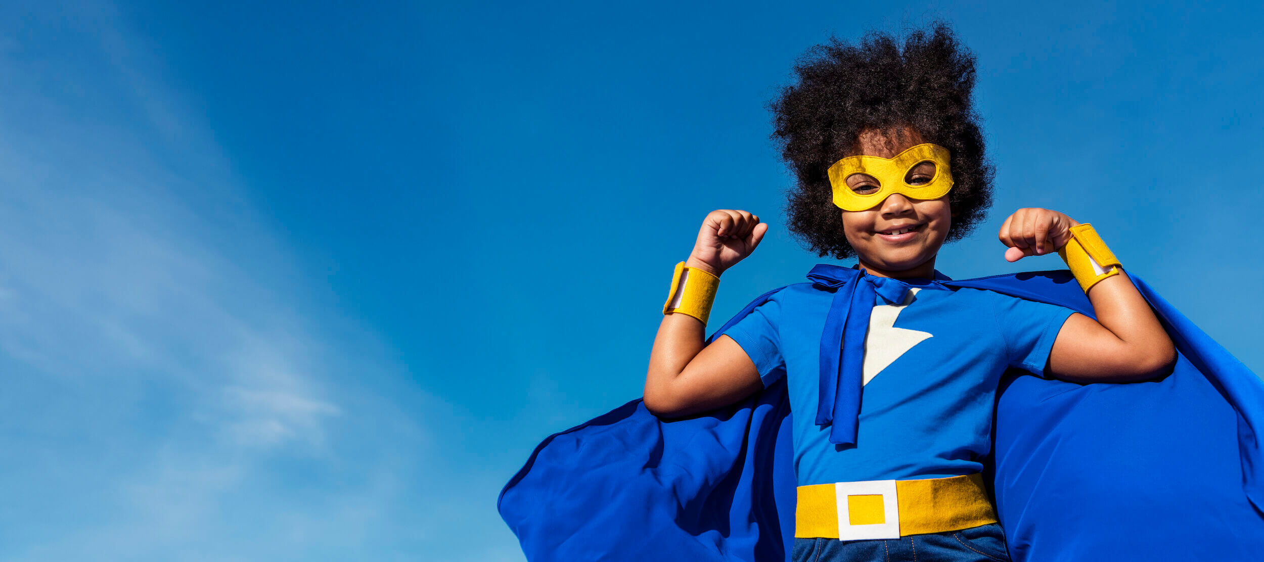 Cute Little Superhero Girl With Afro